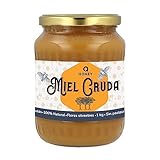 Q-Honey Miel de Abeja Pura, Miel Cruda, 100% Miel Pura Natural Honey Sin Filtrar Sin Azúcar, Alta Concentración de Minerales 1kg Tarro de cristal