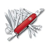 Victorinox Swiss Champ Army Knife Navaja suiza multiusos con 33 funciones, incluyendo alicates combinados, alfiler, alicates y tijeras, de color rojo
