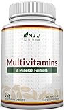 Multivitaminas y Minerales - 365 Comprimidos Vegetarianos - 24 Vitaminas y Minerales - Complejo Vitamínico - Multivitaminico para Hombre y Mujer - 1 Año de Suministro