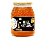 Miel de Abeja Pura, Miel de Mil Flores Natural de 1 Kg - 100 % Artesanal Recolectada de Colmenares Propios