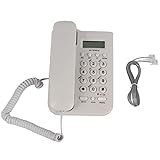 Inicio Hotel Escritorio con Cable Teléfono de Pared Oficina Teléfono Fijo Teléfono de Escritorio Teléfono con Cable(White)