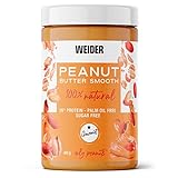 Weider Peanut Butter. 100% Mantequilla De Cacahuete natural con textura suave y cremosa. Sin azúcares añadidos. Apta para veganos. Sin aceite de palma 400g