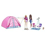 Conjunto de acampada Barbie It Takes Two con tienda de campaña, 2 muñecas Barbie y accesorios