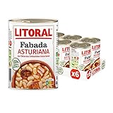 Litoral Fabada Asturiana - Plato Preparado Sin Gluten - Pack de 6x420 g - Total: 2.52kg